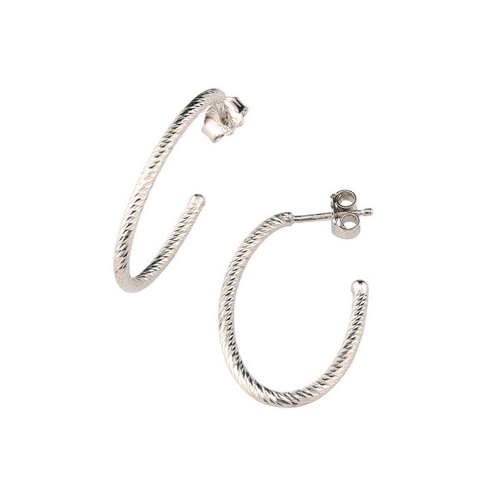Oval Sparkle Hoop Earrings by Frederic Duclos - Jewelry By Designs