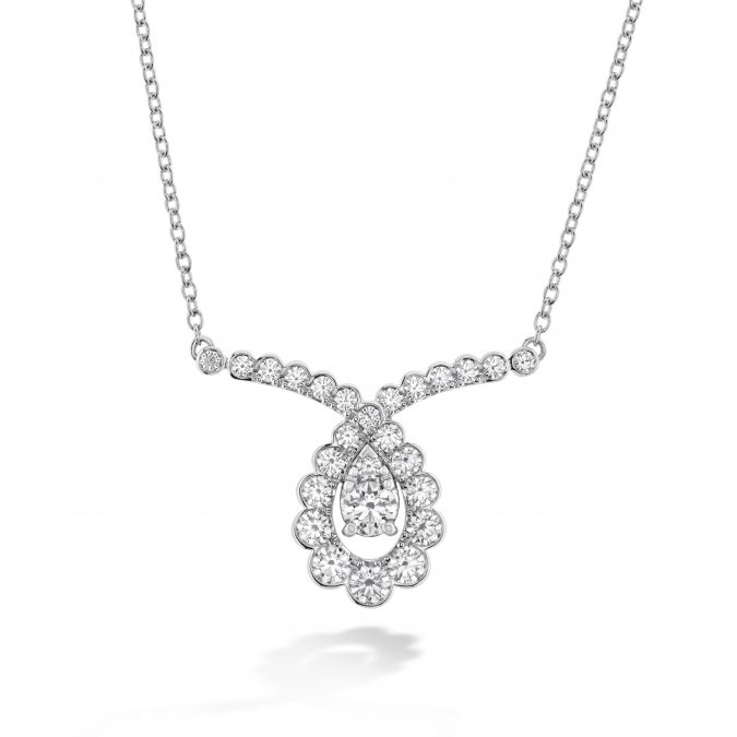 Aerial Regal Scroll Drop Pendant by Hearts on Fire
