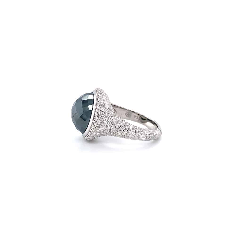 Domed Hematite Ring