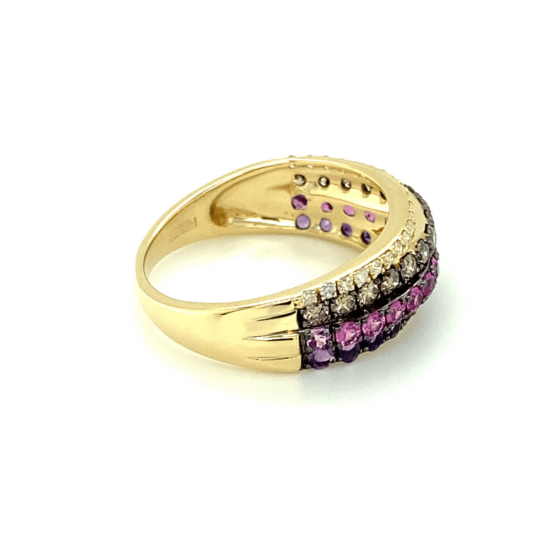 Diamond, Amethyst and Pink Sapphire Pave Ring by Effy
