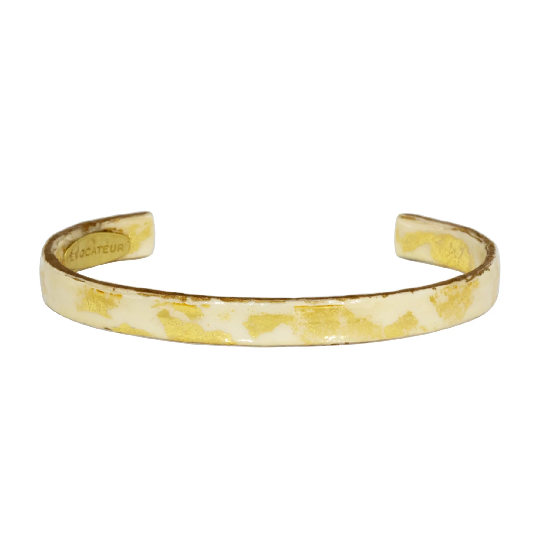 22k Gold Leaf & Enamel Zebra Profile Cuff Bracelet by Evocateur