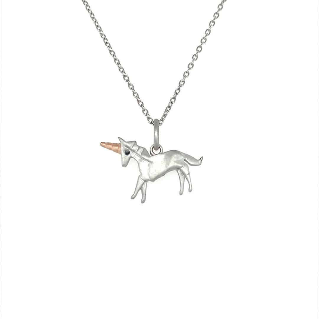 Silver Unicorn Pendant and Chain - Osasbazaar