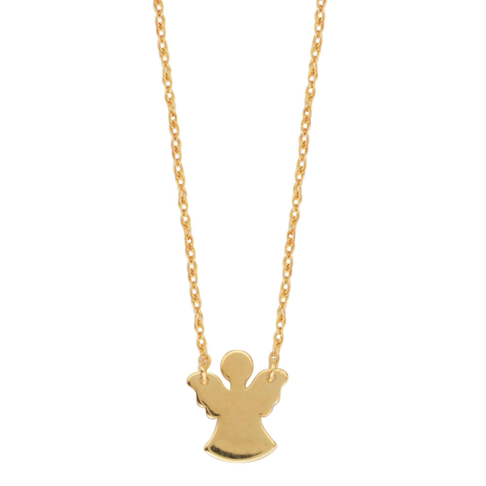 So-You Pendant Necklace in 14k Yellow Gold- mini angel