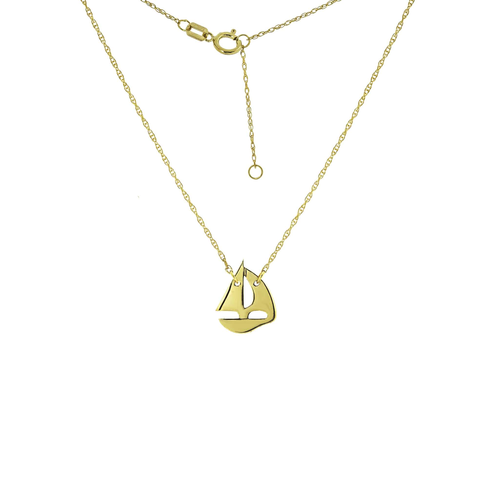 So-You Pendant Necklace in 14k Yellow Gold- mini sailboat