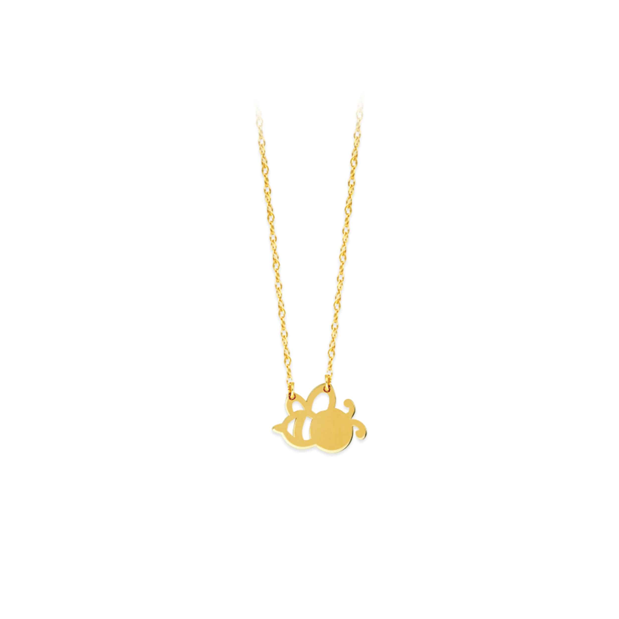So-You Pendant Necklace in 14k Yellow Gold- mini bee