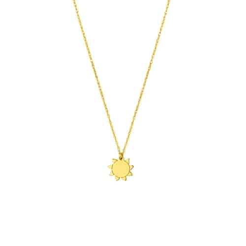 So-You Pendant Necklace in 14k Yellow Gold- mini infinity sun