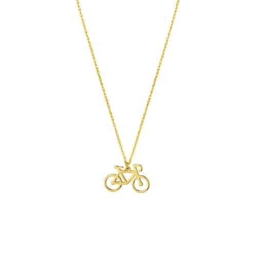 So-You Pendant Necklace in 14k Yellow Gold- mini infinity bicycle