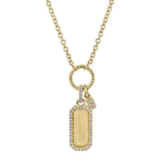 Diamond Dog Tag Necklace by Shy Creation