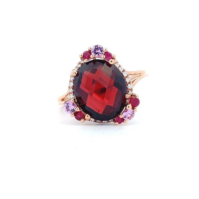 Blushing Gemstone and Diamond Vision Ring by Bellarri