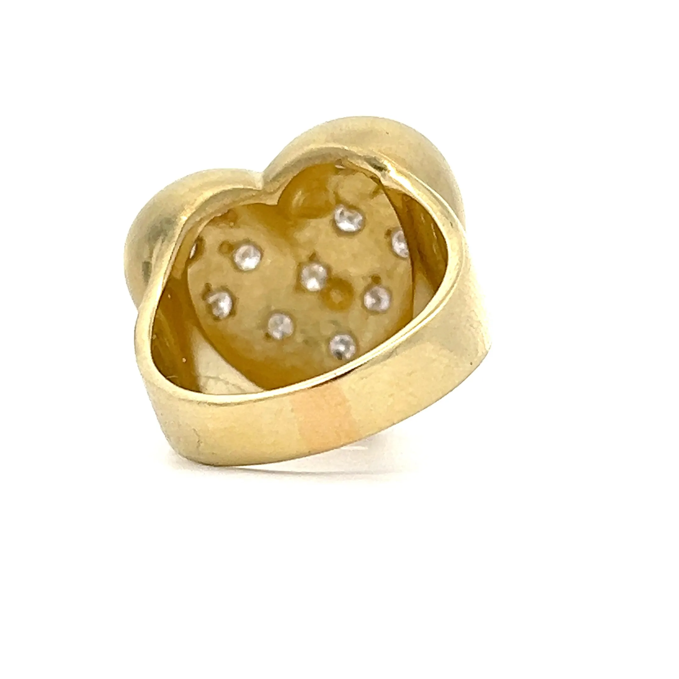 Estate 18K Yellow Gold 0.66ctw Diamond Heart Statement Ring