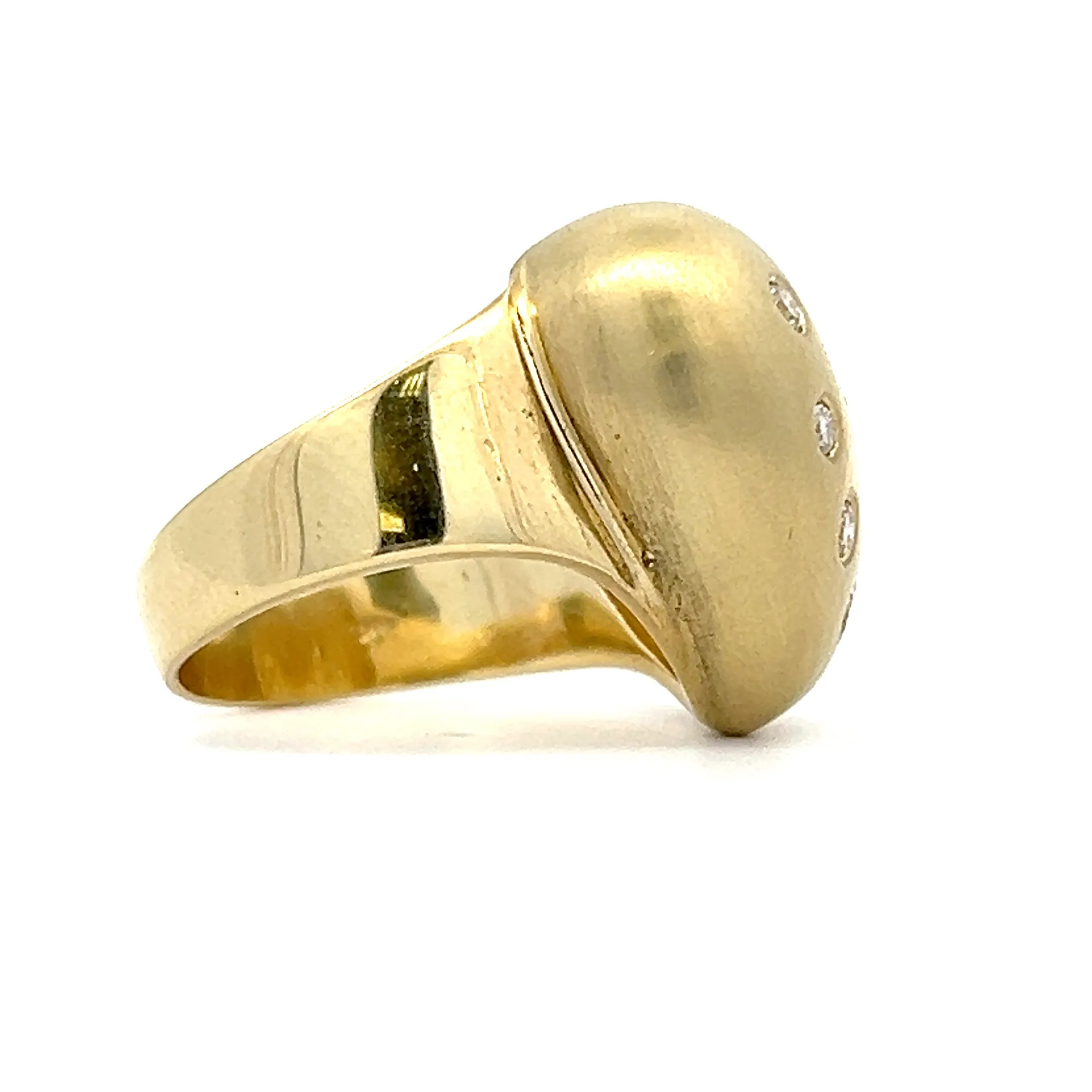 Estate 18K Yellow Gold 0.66ctw Diamond Heart Statement Ring