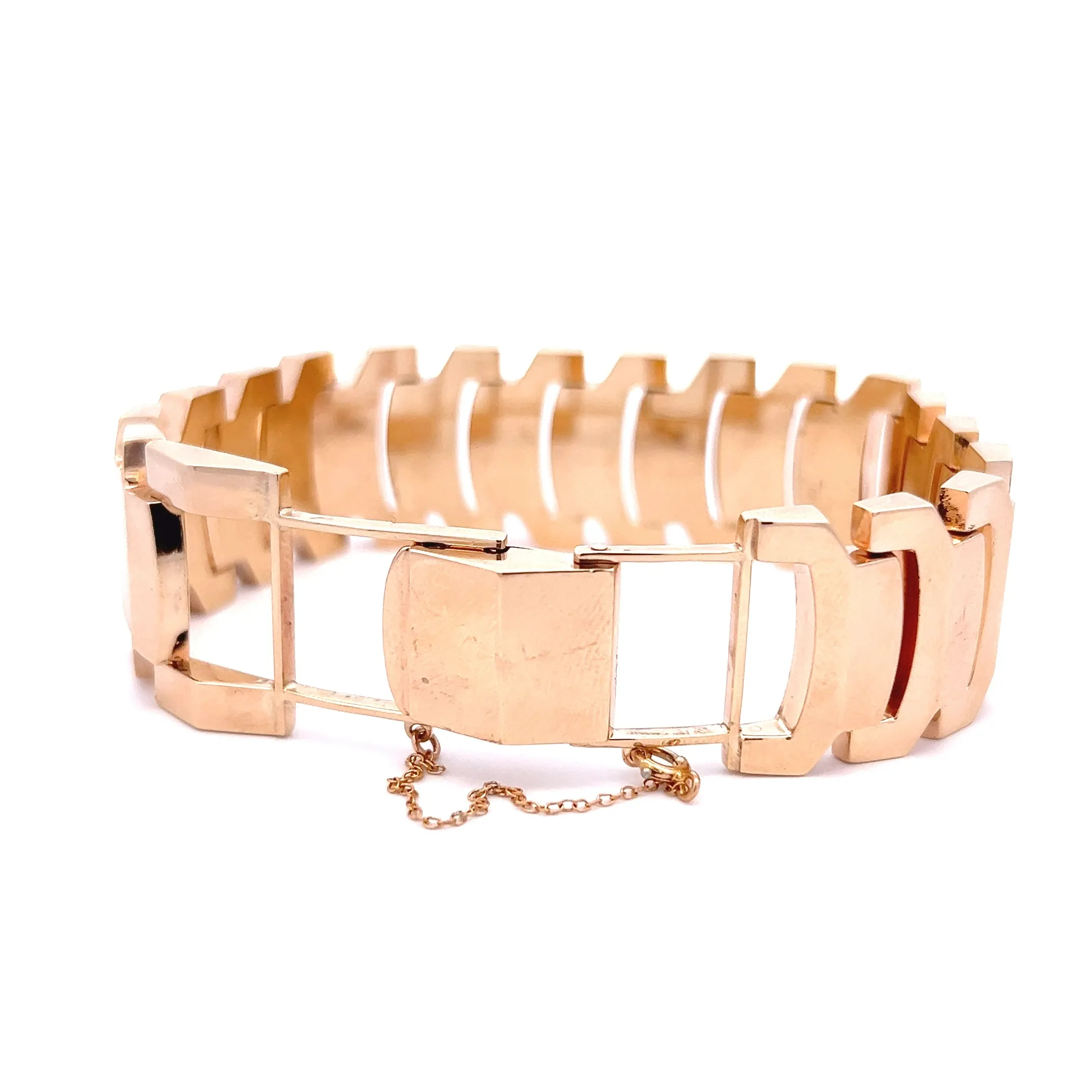 Estate 14K Yellow Gold Adjustable Track Link Bracelet