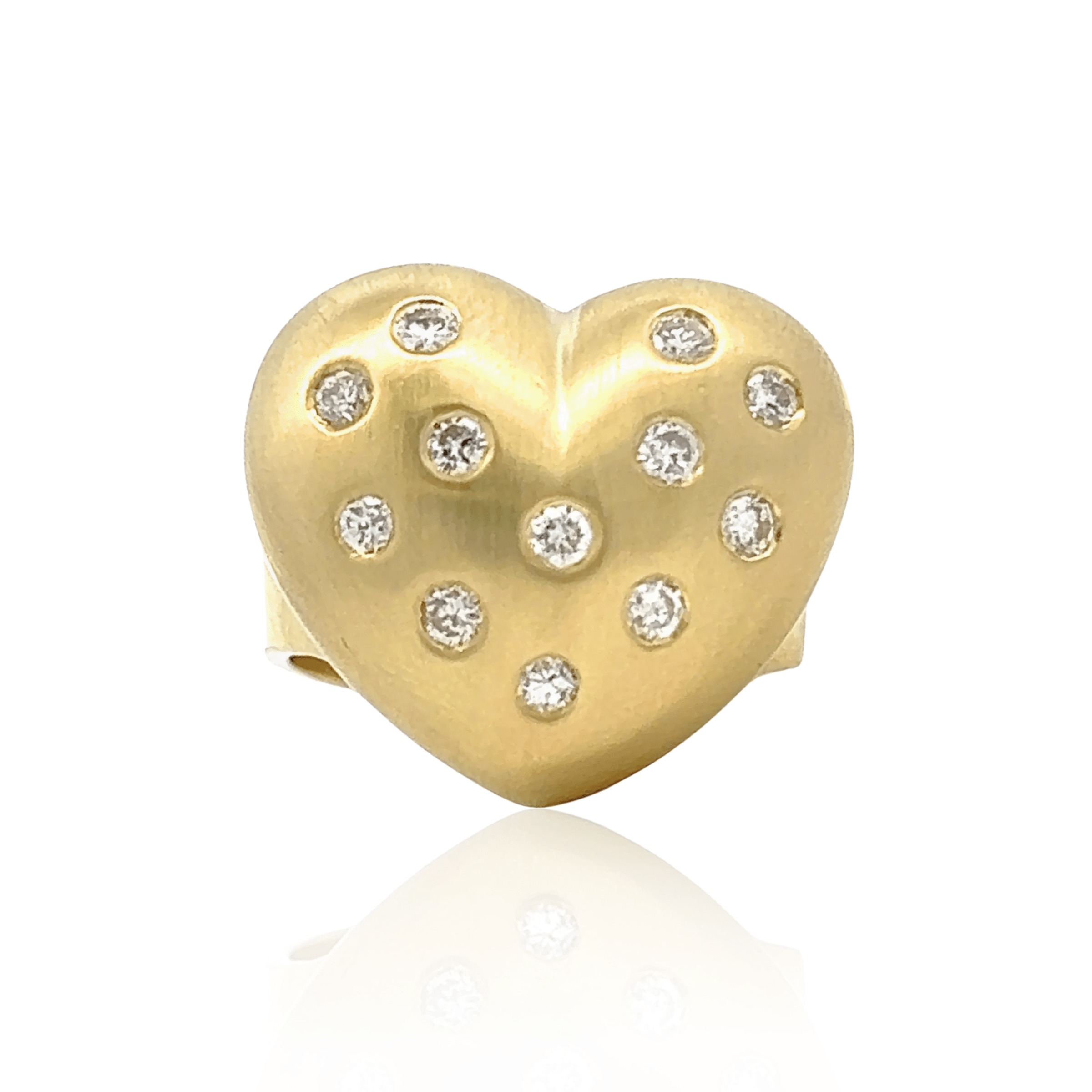 Estate 18K Yellow Gold 0.66ctw Diamond Heart Statement Ring