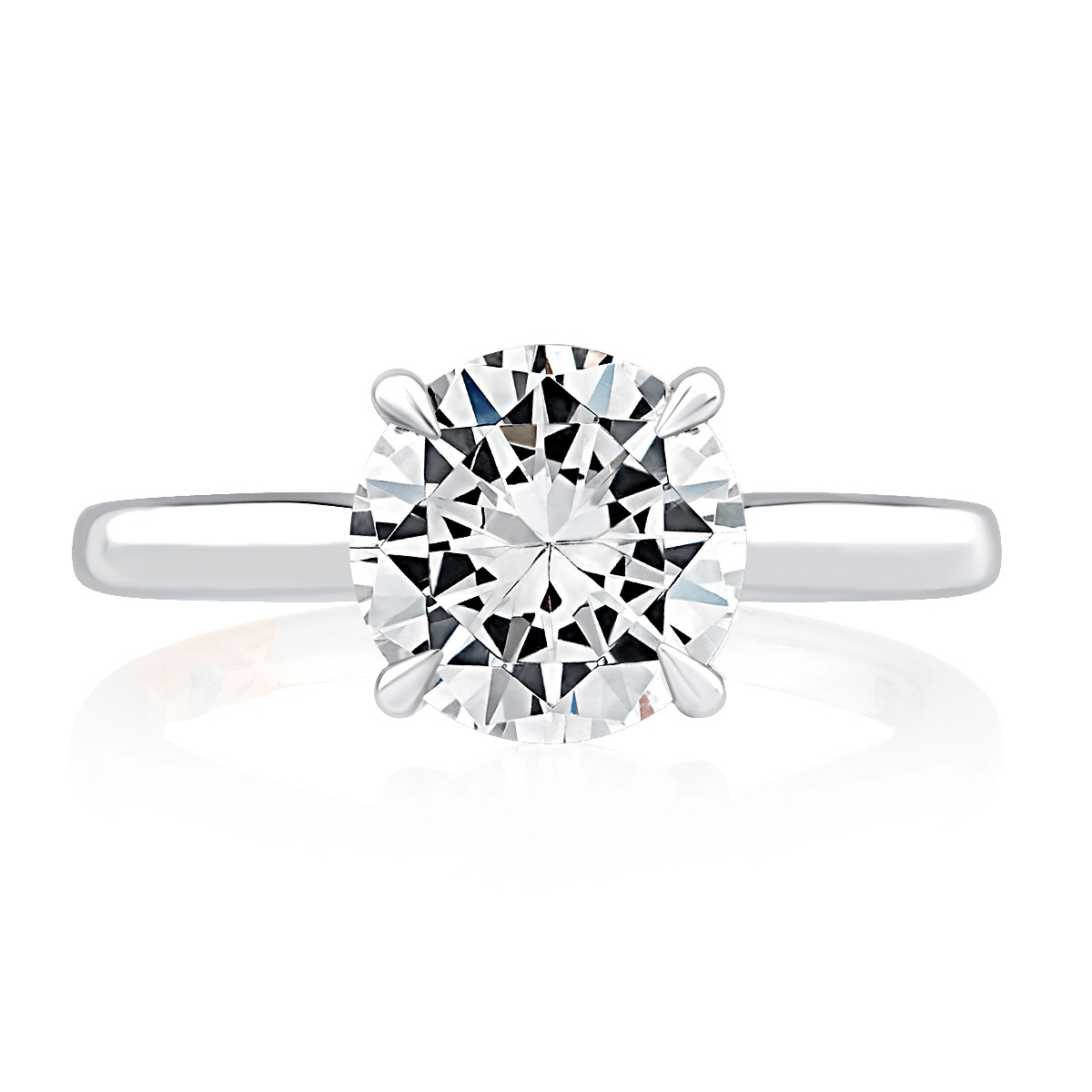 14k White Gold Solitaire Engagement Ring Mounting by A. Jaffe