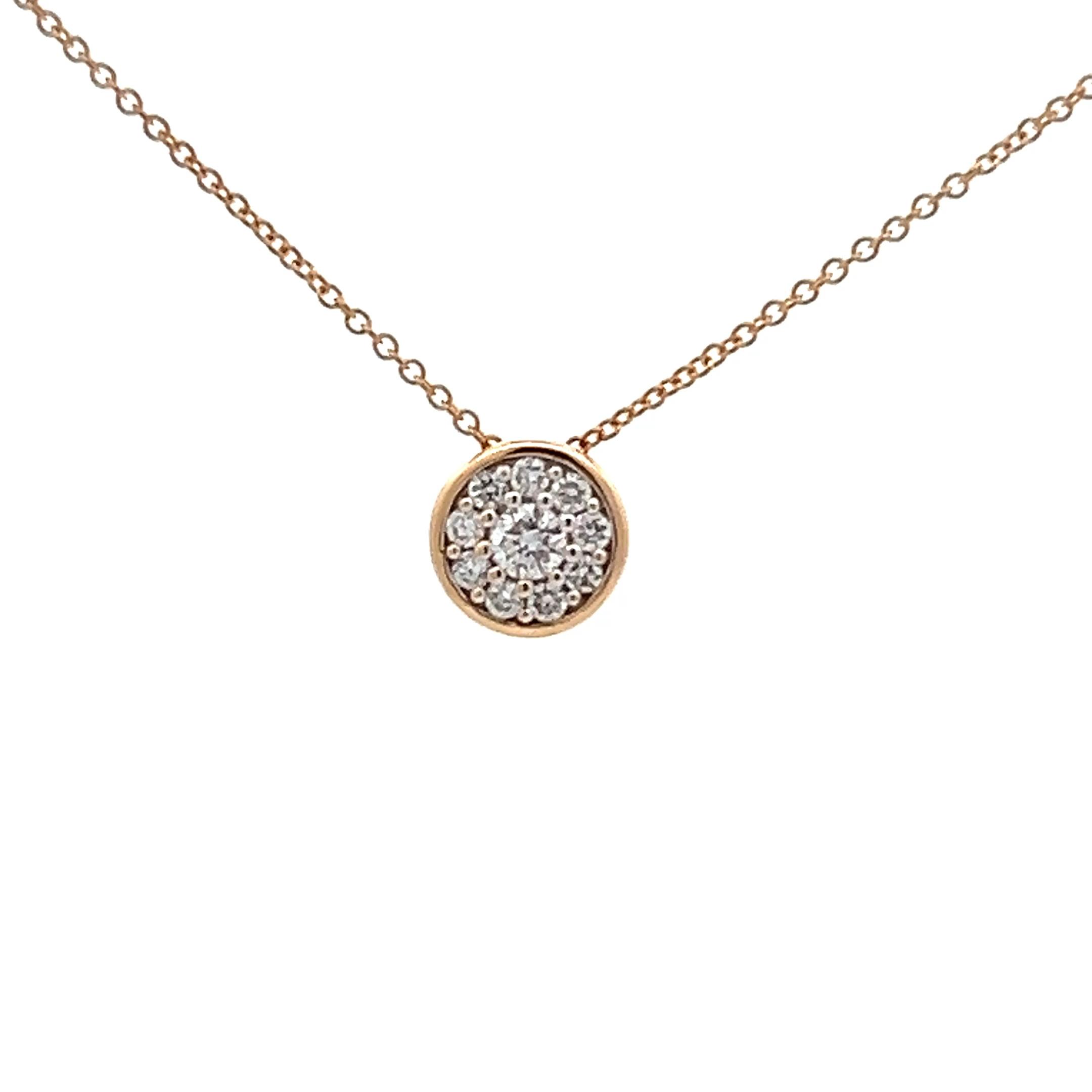 14K Gold 0.25ctw Lab-Grown Diamond Cluster Pendant Necklace