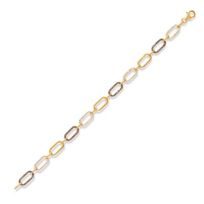 14K Yellow Gold LeVian Multi-Color sDiamond Link Bracelet