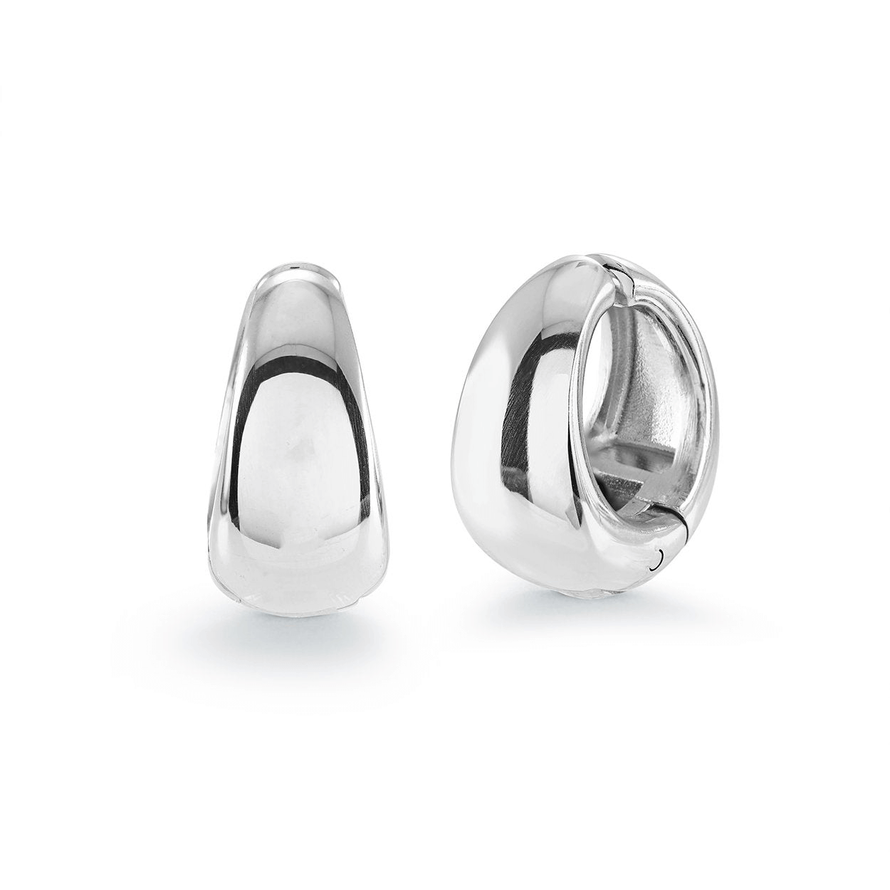 Stainless Steel 15mm Clip-on Tapered Hoop Earrings