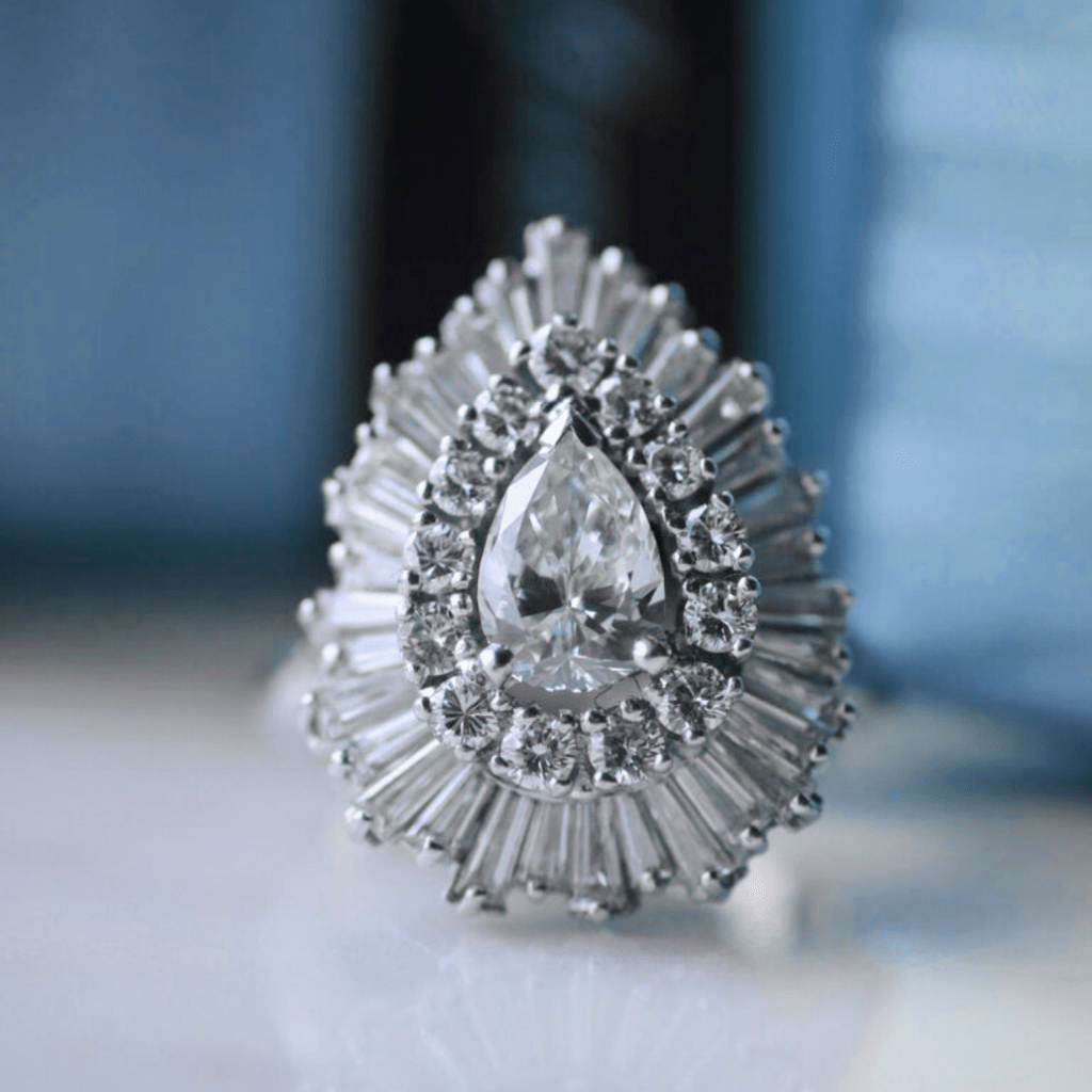 Estate diamond ballerina ring