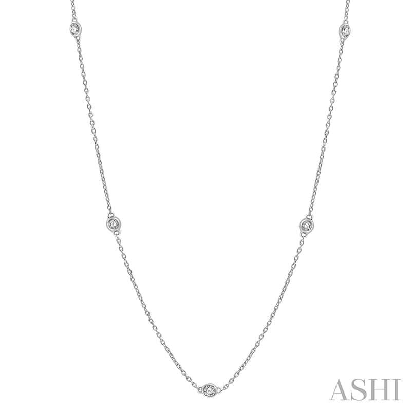 14K White Gold 0.50ctw Diamond Station Necklace by Ashi