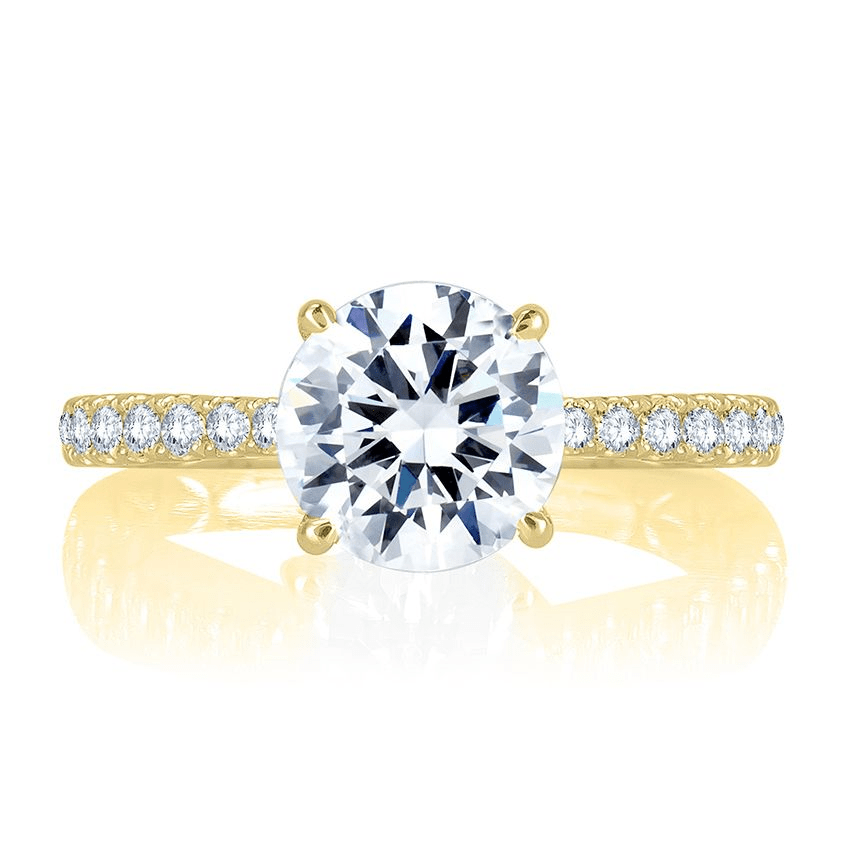 14K Yellow Gold 0.26CTW Diamond Euro-Shank Engagement Ring Mounting by A. JAFFE