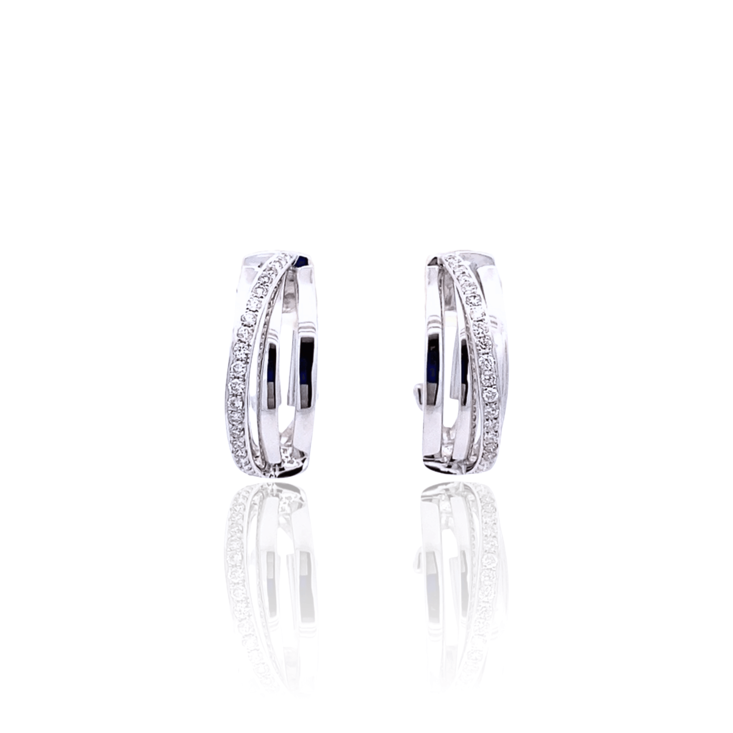 Estate 18K White Gold 0.66ctw Diamond Odelia Hoop Earrings