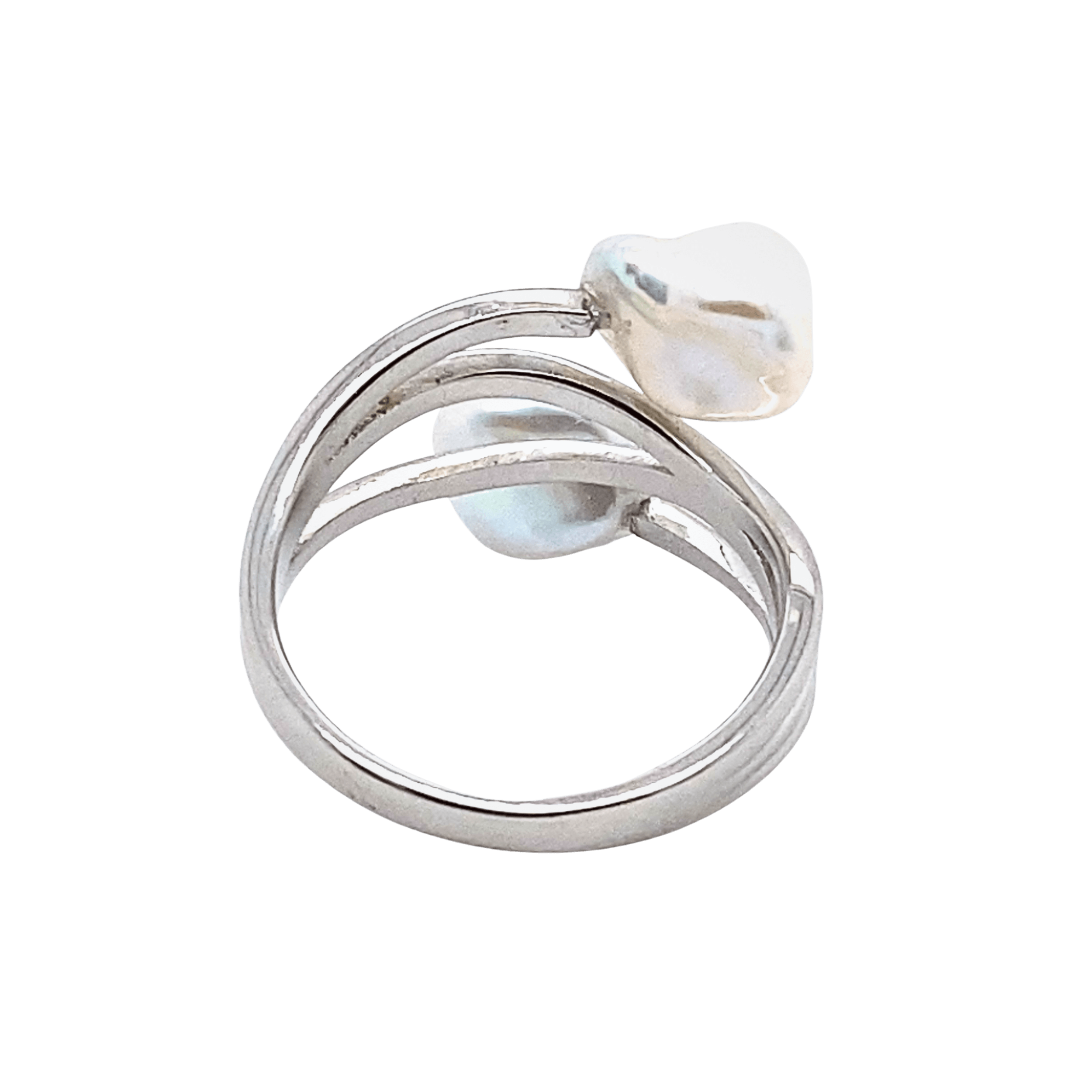 Estate Sterling Silver 8.5MM Freshwater Potato Pearl Free Form Ring