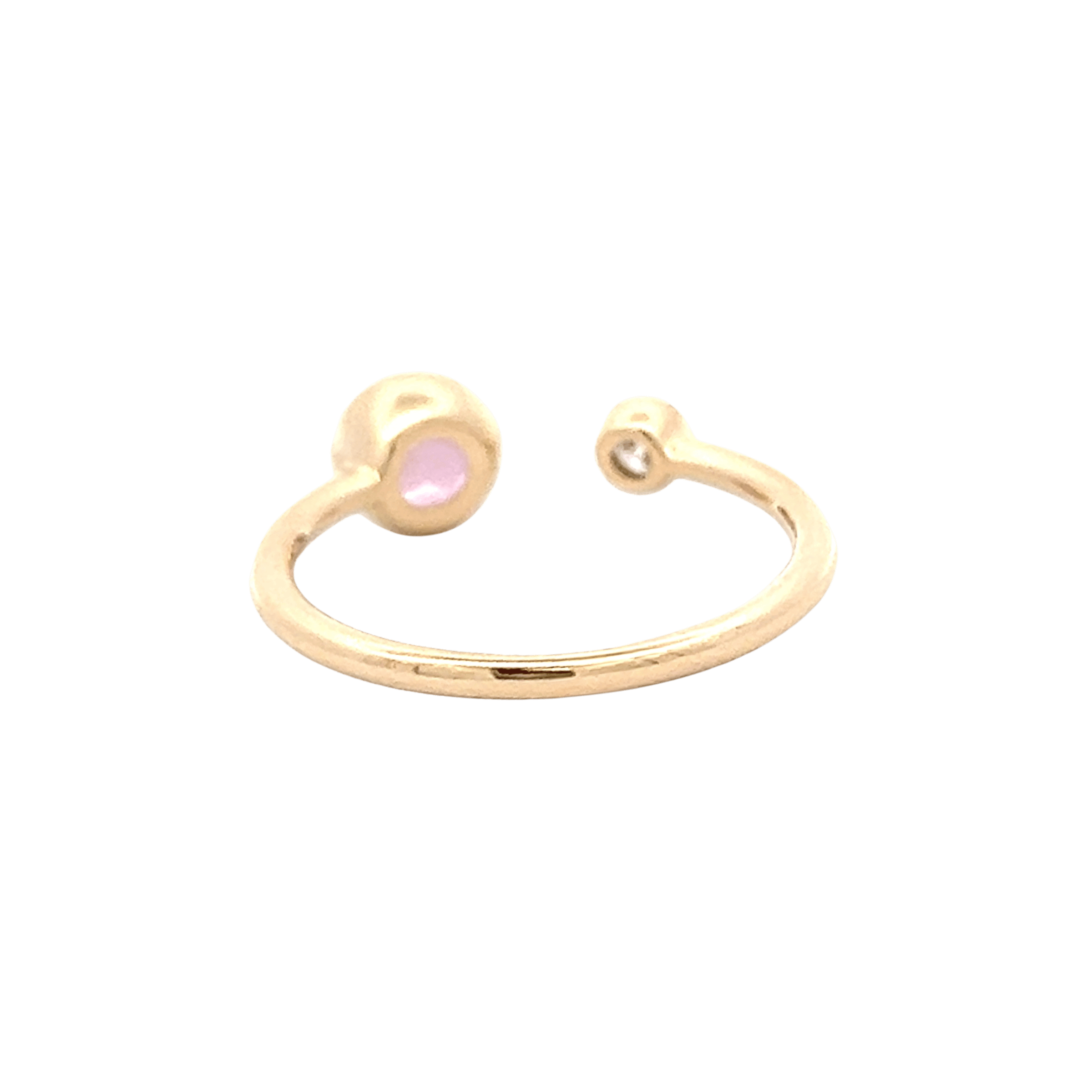 14K Yellow Gold 1.03CTW Pink Sapphire & Diamond Open Ring