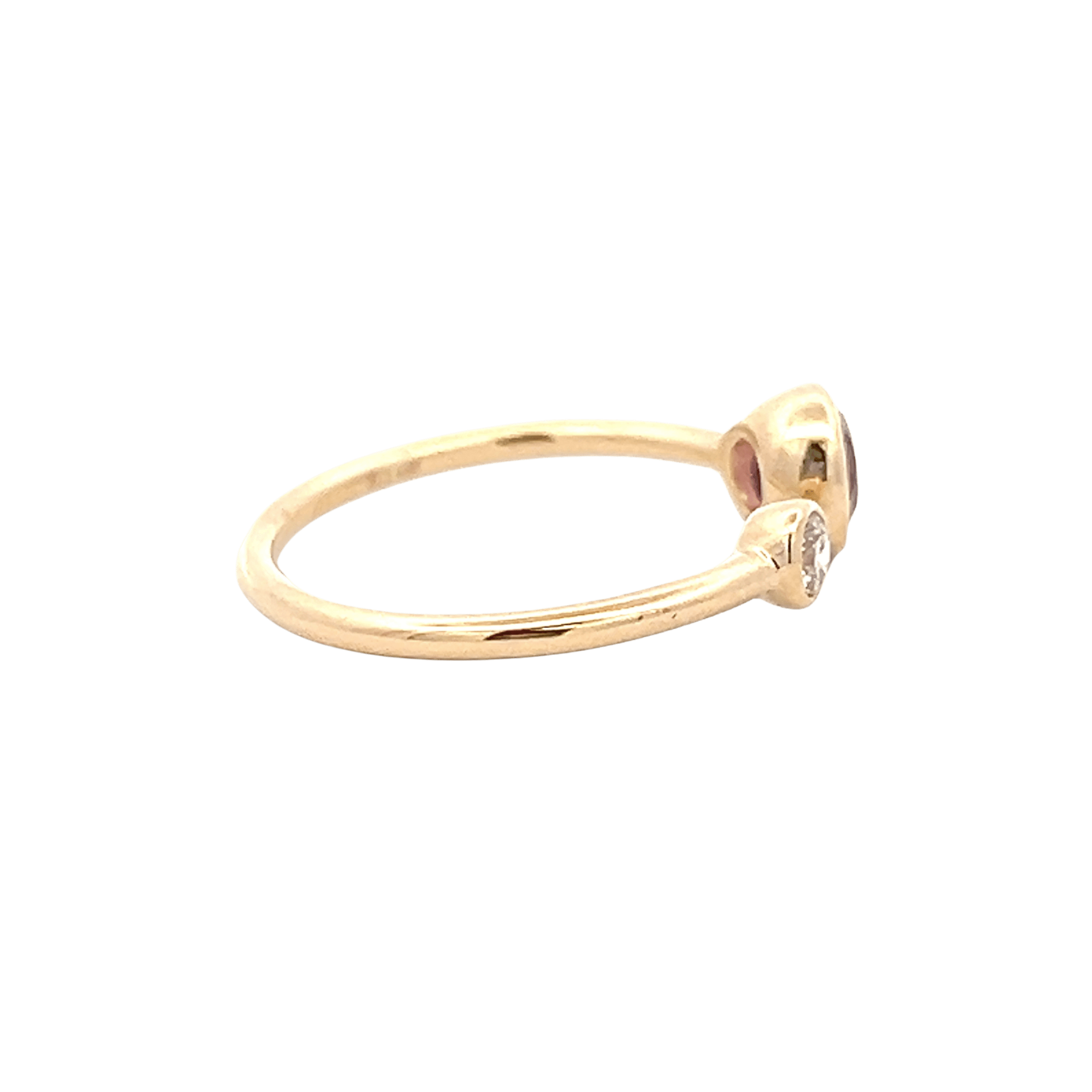 14K Yellow Gold 1.03CTW Pink Sapphire & Diamond Open Ring