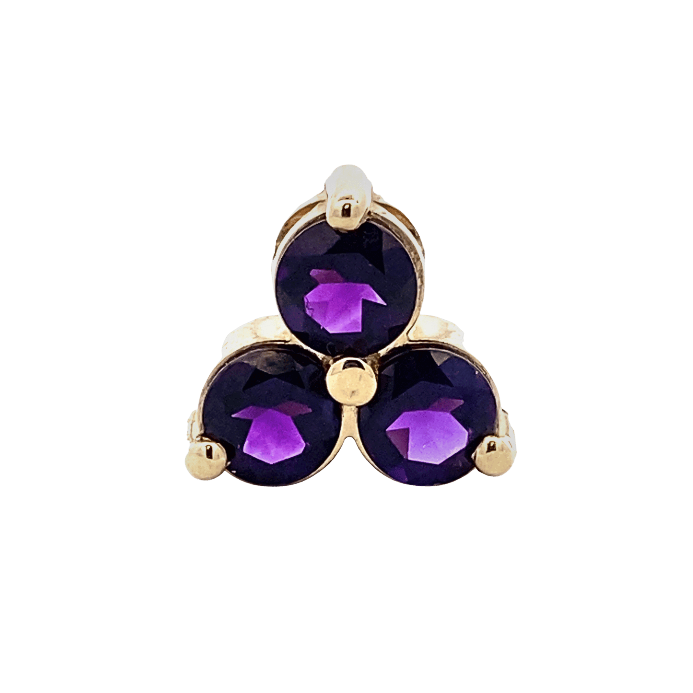 14K Yellow Gold 1.45CTW Amethyst Three-Stone Slide Pendant