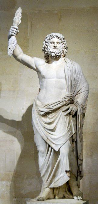 A statue of Zeus holding a thunderbolt. Discovered in Smyrna (modern day İzmir, Turkey) in 1680
