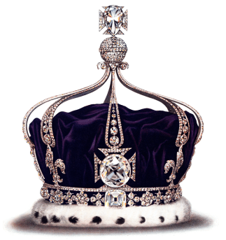 The Koh-i-noor diamond is part of Queen Mary's Cross of the British Royal Family. It is the round diamond located near the base.