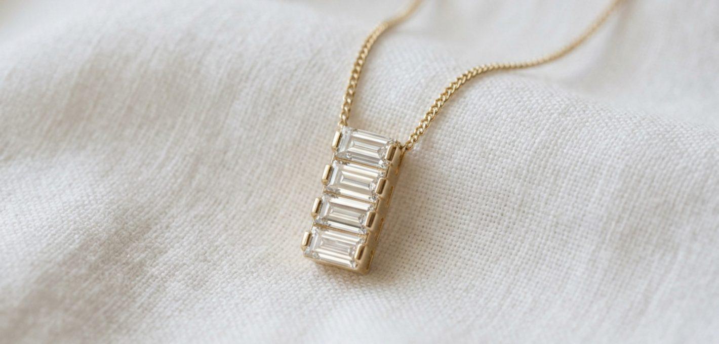 baguette diamond pendant