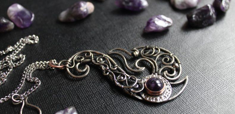 amethyst garnet necklace