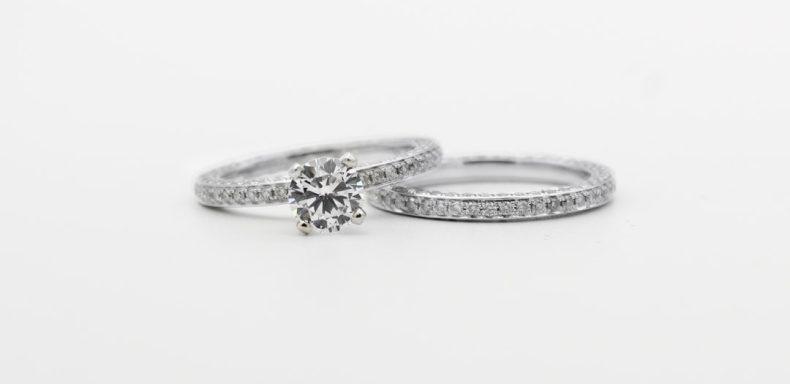 3 sided pave wedding band